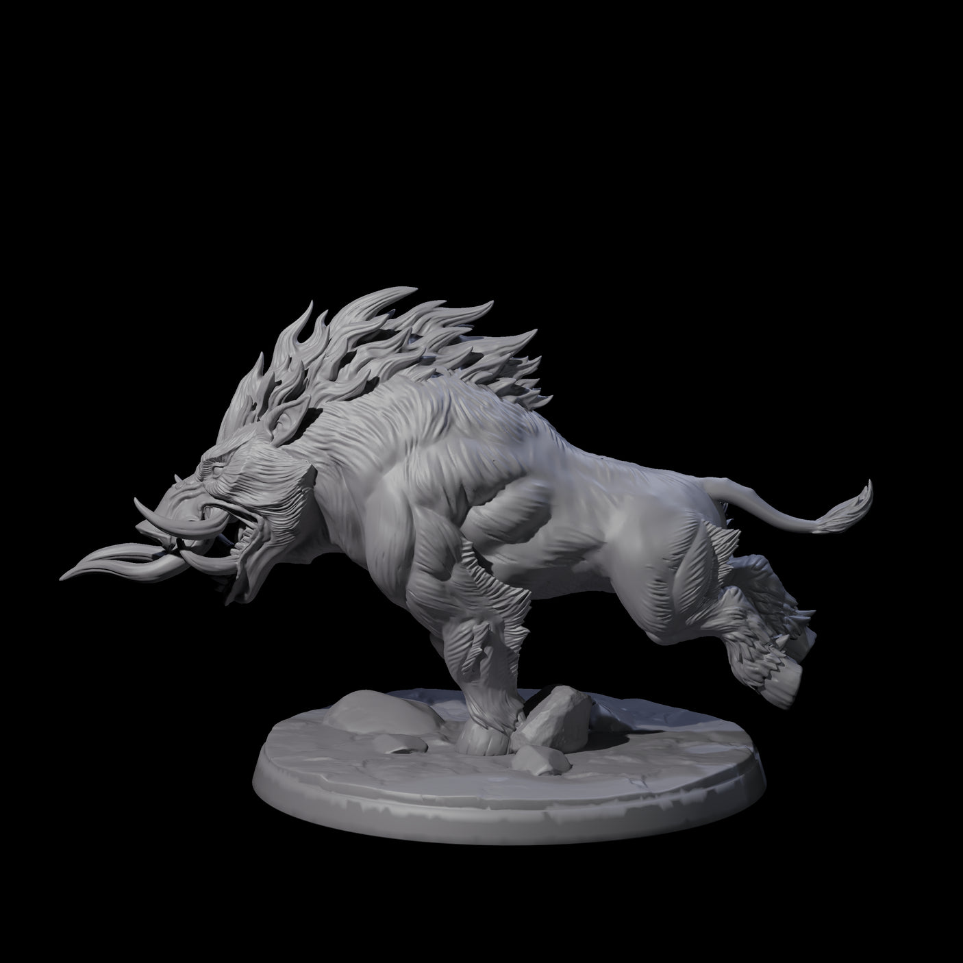 Roaming Giant Hog D Miniature for Dungeons and Dragons, Pathfinder or other TTRPGs