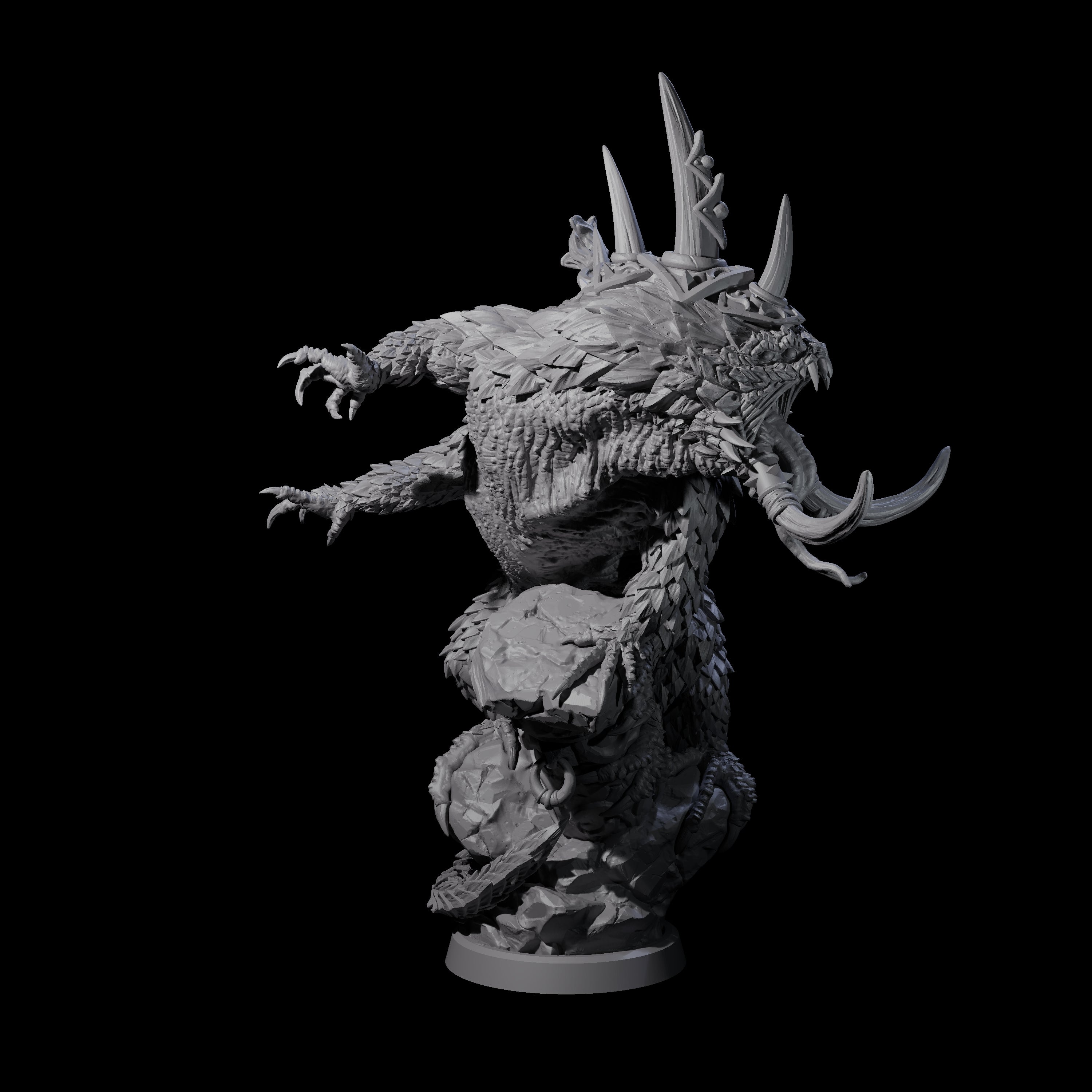 Roaring Basilisk King Miniature for Dungeons and Dragons, Pathfinder or other TTRPGs