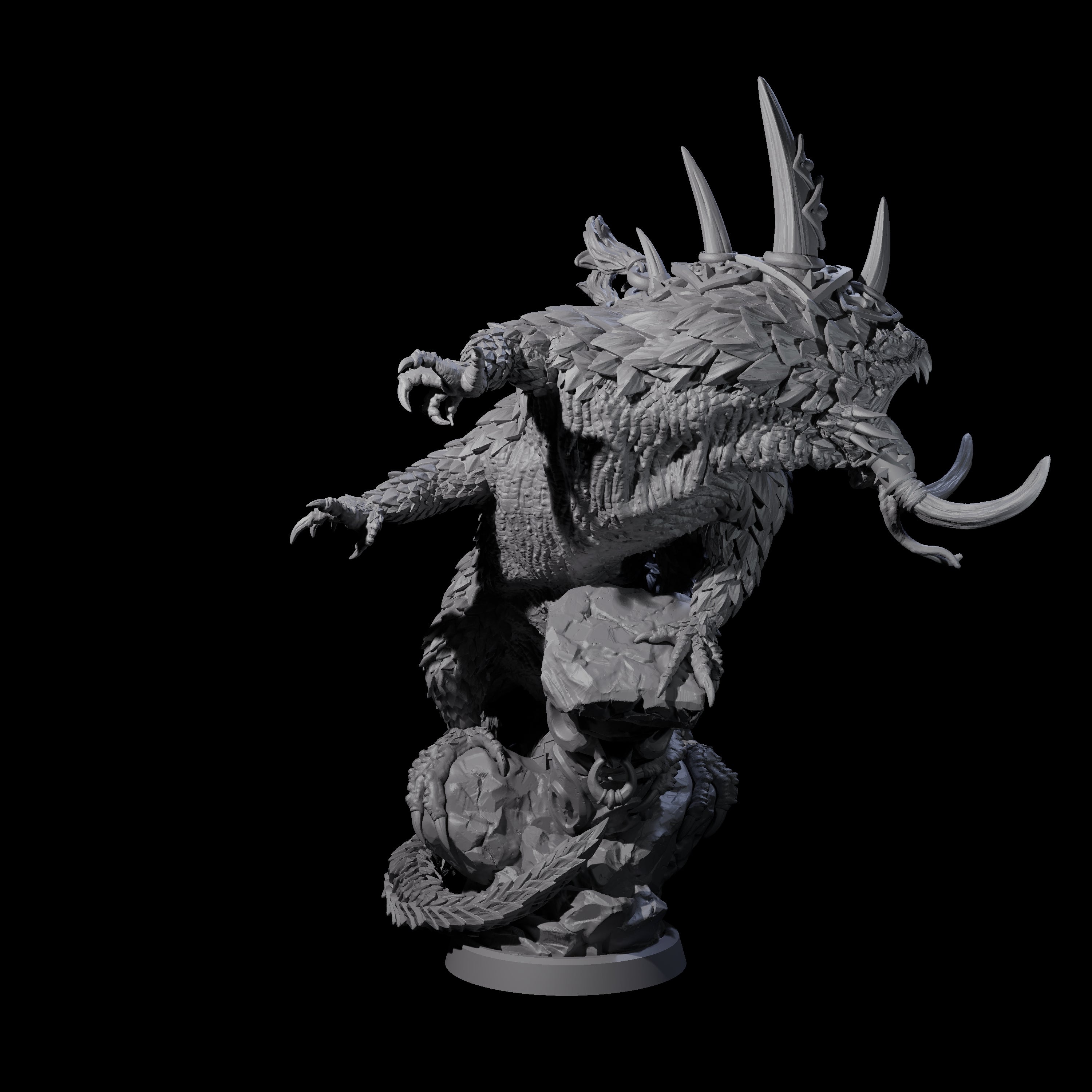 Roaring Basilisk King Miniature for Dungeons and Dragons, Pathfinder or other TTRPGs