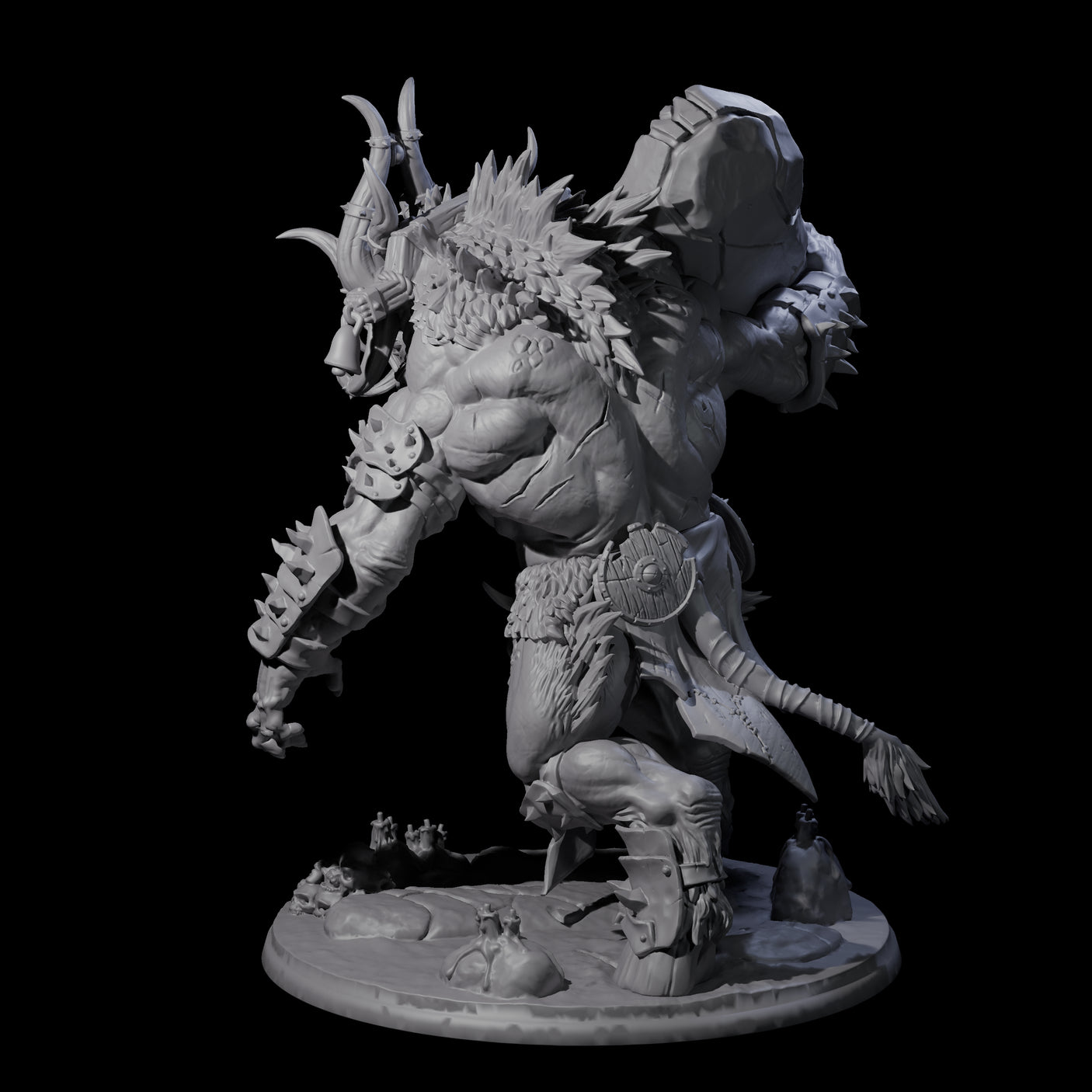 Roaring Beastial Cyclops Miniature for Dungeons and Dragons, Pathfinder or other TTRPGs