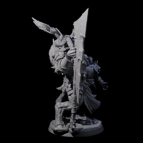 Roaring Beastman Champion Miniature for Dungeons and Dragons, Pathfinder or other TTRPGs