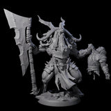 Roaring Beastman Champion Miniature for Dungeons and Dragons, Pathfinder or other TTRPGs