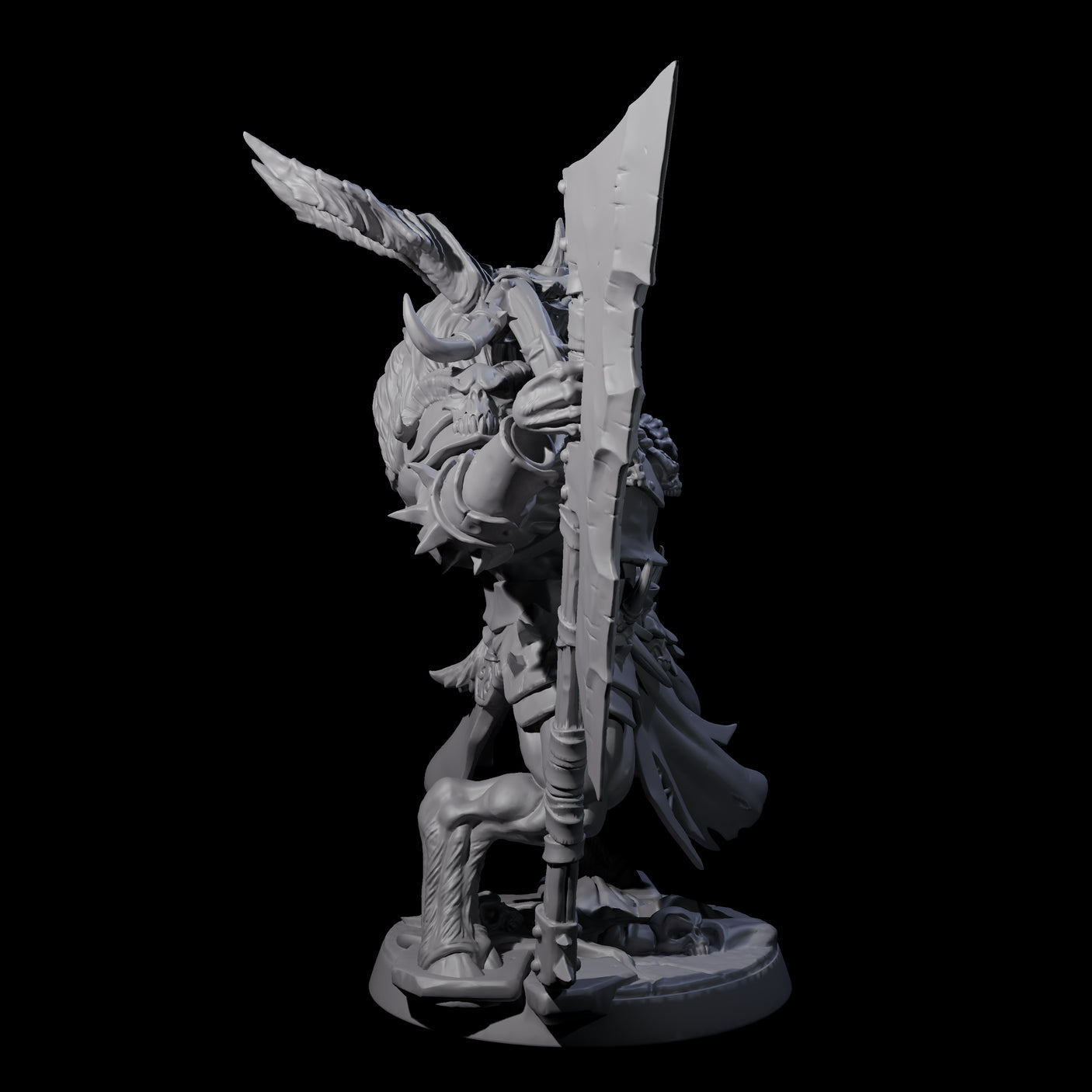 Roaring Beastman Champion Miniature for Dungeons and Dragons, Pathfinder or other TTRPGs