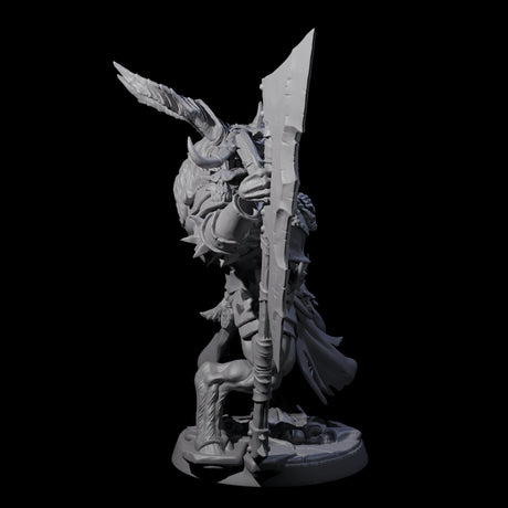 Roaring Beastman Champion Miniature for Dungeons and Dragons, Pathfinder or other TTRPGs