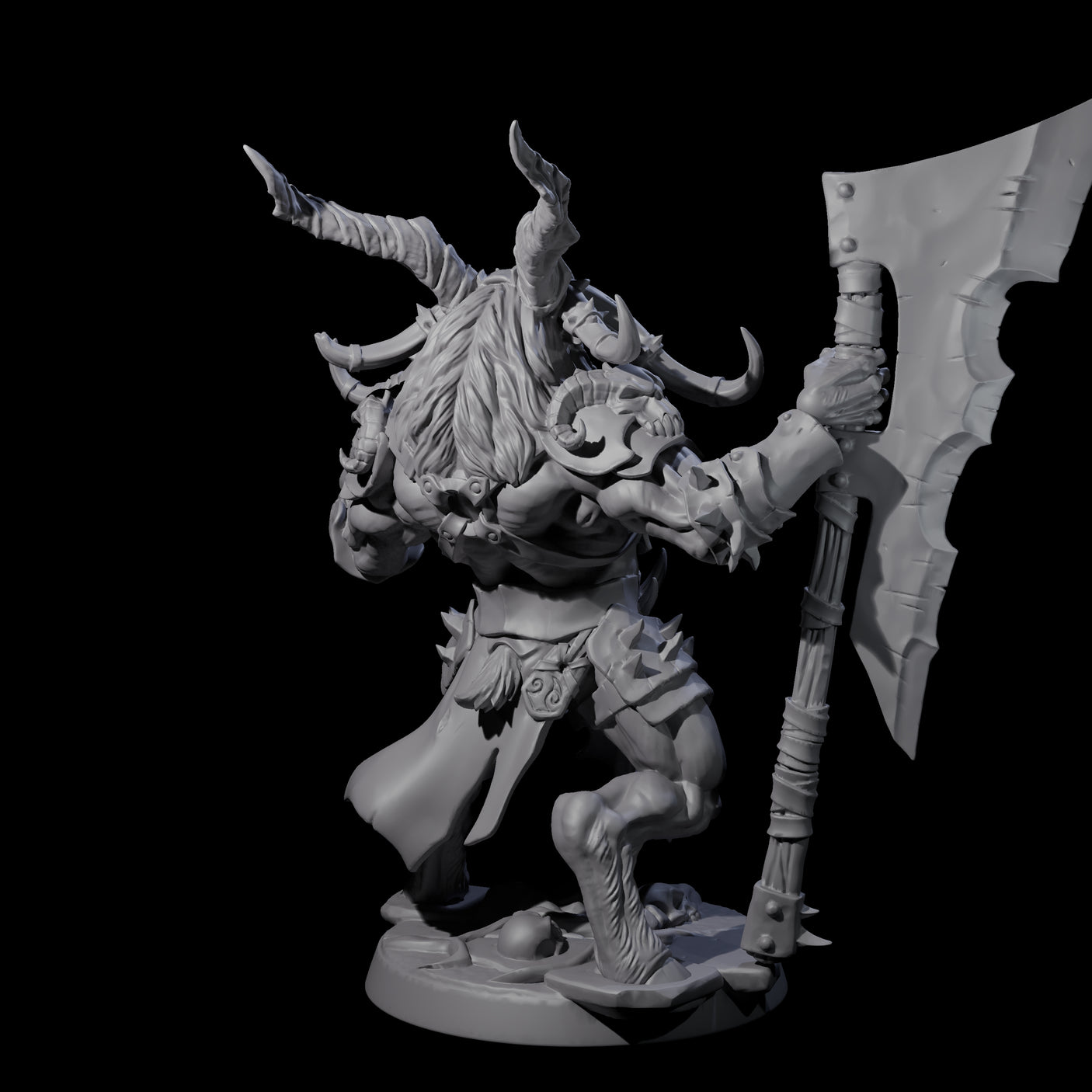 Roaring Beastman Champion Miniature for Dungeons and Dragons, Pathfinder or other TTRPGs
