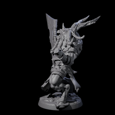 Roaring Beastman Champion Miniature for Dungeons and Dragons, Pathfinder or other TTRPGs