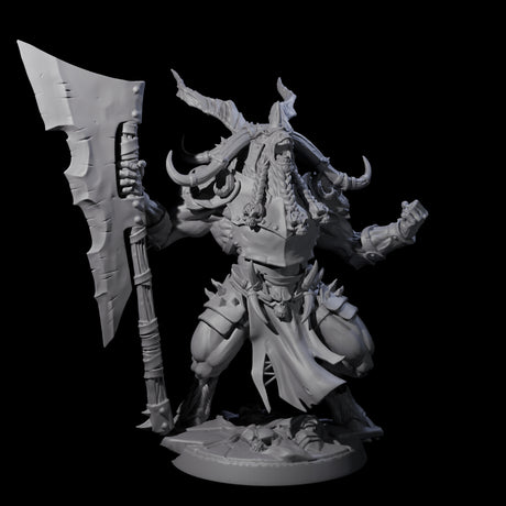 Roaring Beastman Champion Miniature for Dungeons and Dragons, Pathfinder or other TTRPGs