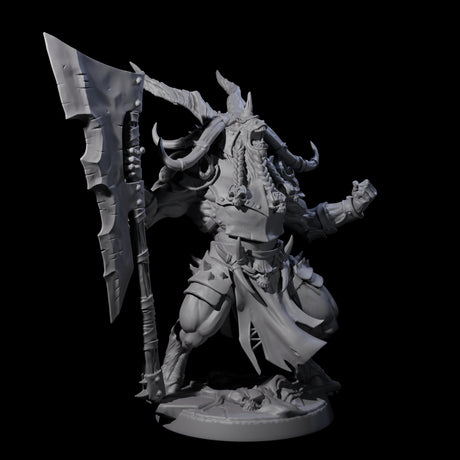 Roaring Beastman Champion Miniature for Dungeons and Dragons, Pathfinder or other TTRPGs