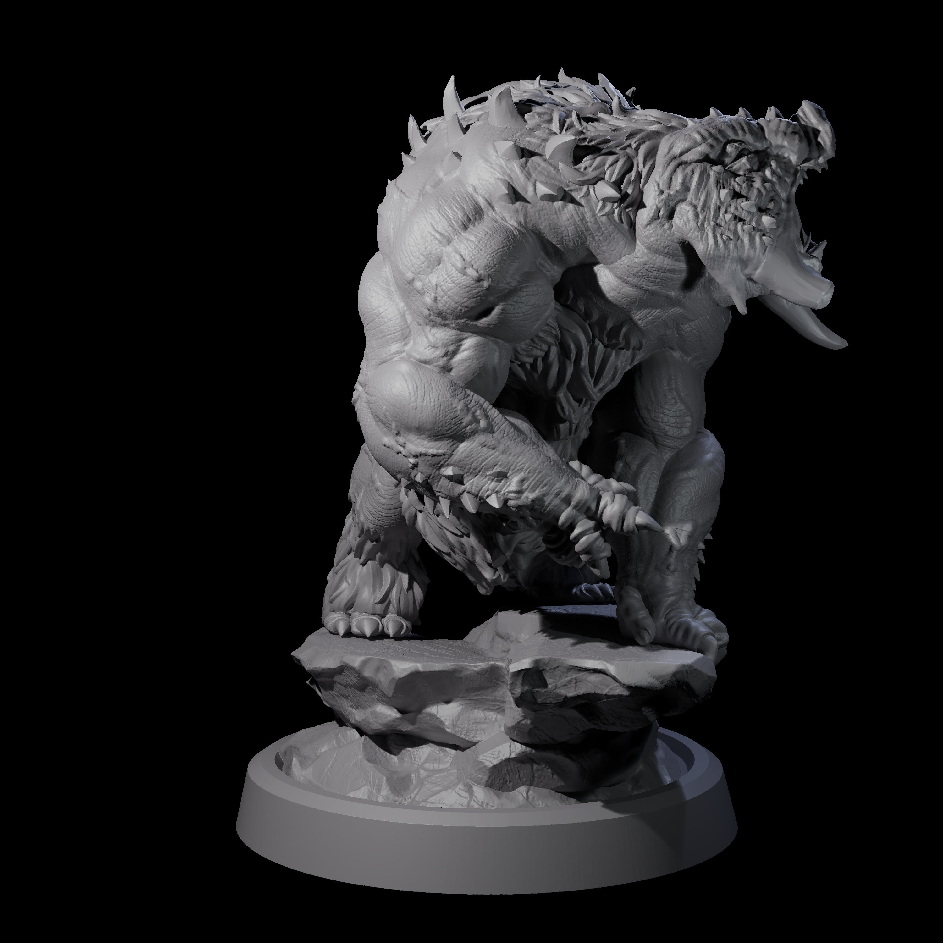 Roaring Dire Boar Miniature for Dungeons and Dragons, Pathfinder or other TTRPGs