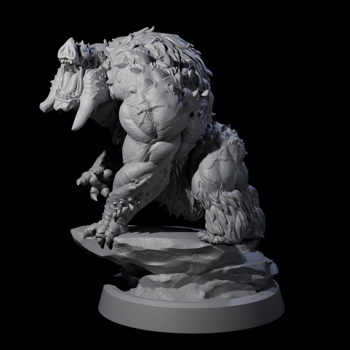 Roaring Dire Boar Miniature for Dungeons and Dragons, Pathfinder or other TTRPGs