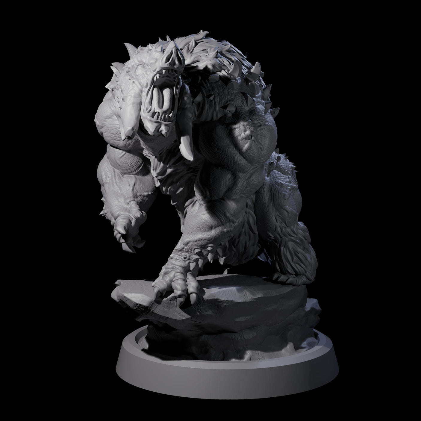 Roaring Dire Boar Miniature for Dungeons and Dragons, Pathfinder or other TTRPGs