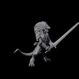 Roaring Dragonborn Female Barbarian Miniature for Dungeons and Dragons, Pathfinder or other TTRPGs