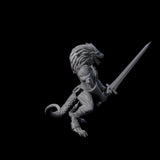 Roaring Dragonborn Female Barbarian Miniature for Dungeons and Dragons, Pathfinder or other TTRPGs