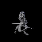 Roaring Dragonborn Female Barbarian Miniature for Dungeons and Dragons, Pathfinder or other TTRPGs