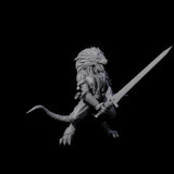 Roaring Dragonborn Female Barbarian Miniature for Dungeons and Dragons, Pathfinder or other TTRPGs