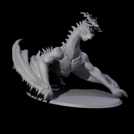 Roaring Green Dragon Miniature for Dungeons and Dragons, Pathfinder or other TTRPGs