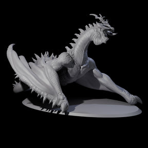 Roaring Green Dragon Miniature for Dungeons and Dragons, Pathfinder or other TTRPGs