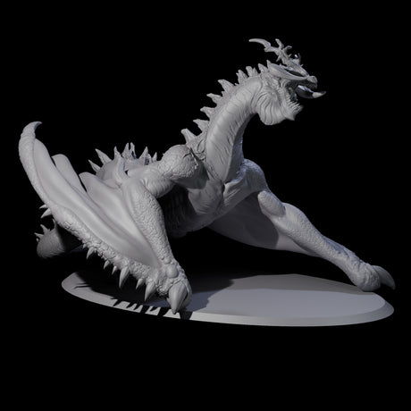 Roaring Green Dragon Miniature for Dungeons and Dragons, Pathfinder or other TTRPGs