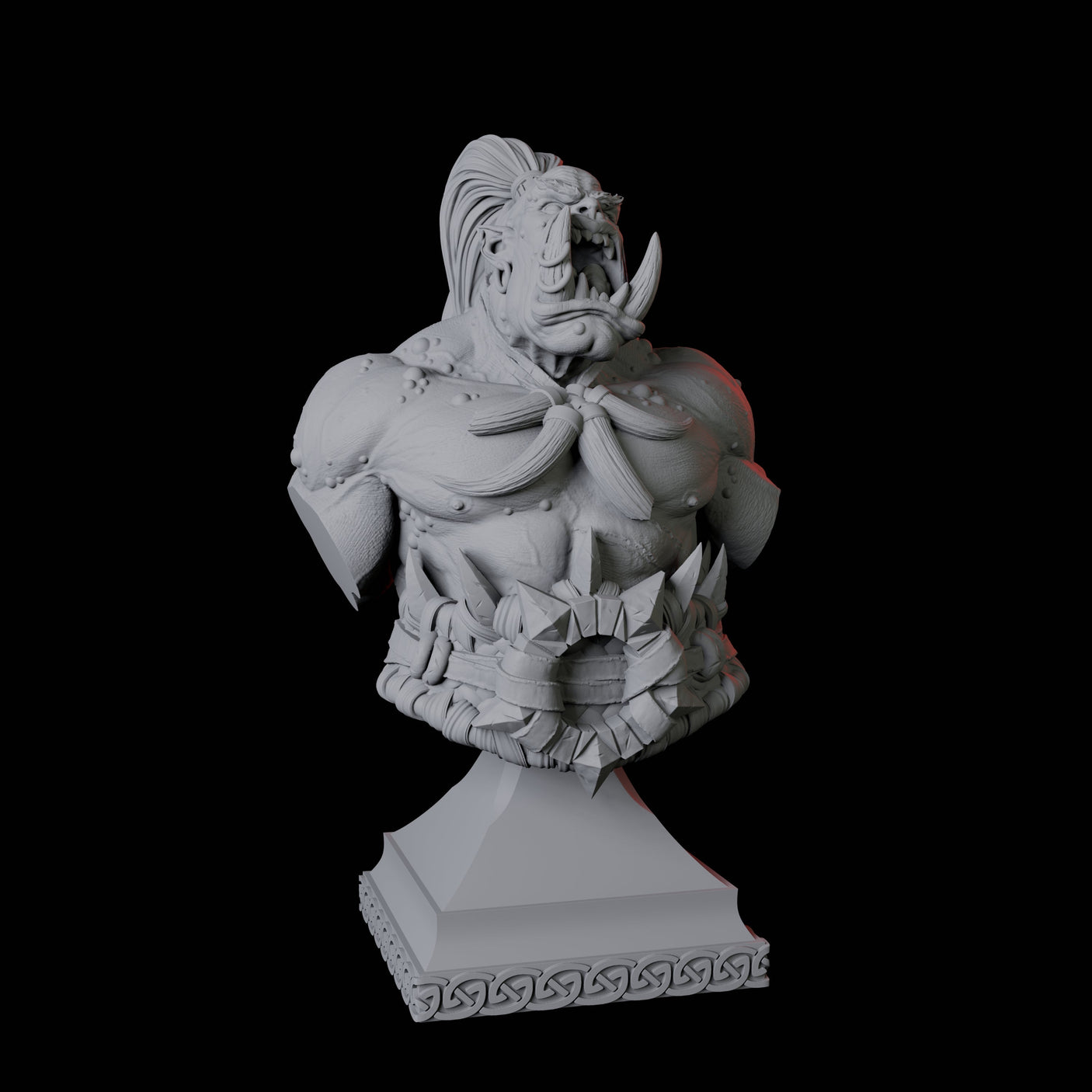 Roaring Orc Bust Miniature for Dungeons and Dragons, Pathfinder or other TTRPGs