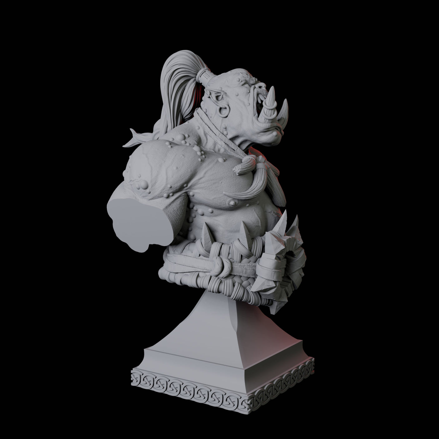 Roaring Orc Bust Miniature for Dungeons and Dragons, Pathfinder or other TTRPGs