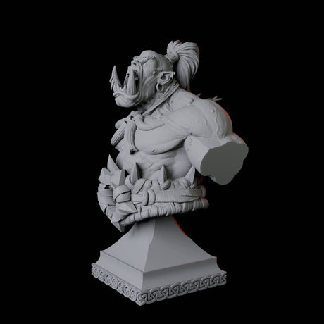 Roaring Orc Bust Miniature for Dungeons and Dragons, Pathfinder or other TTRPGs