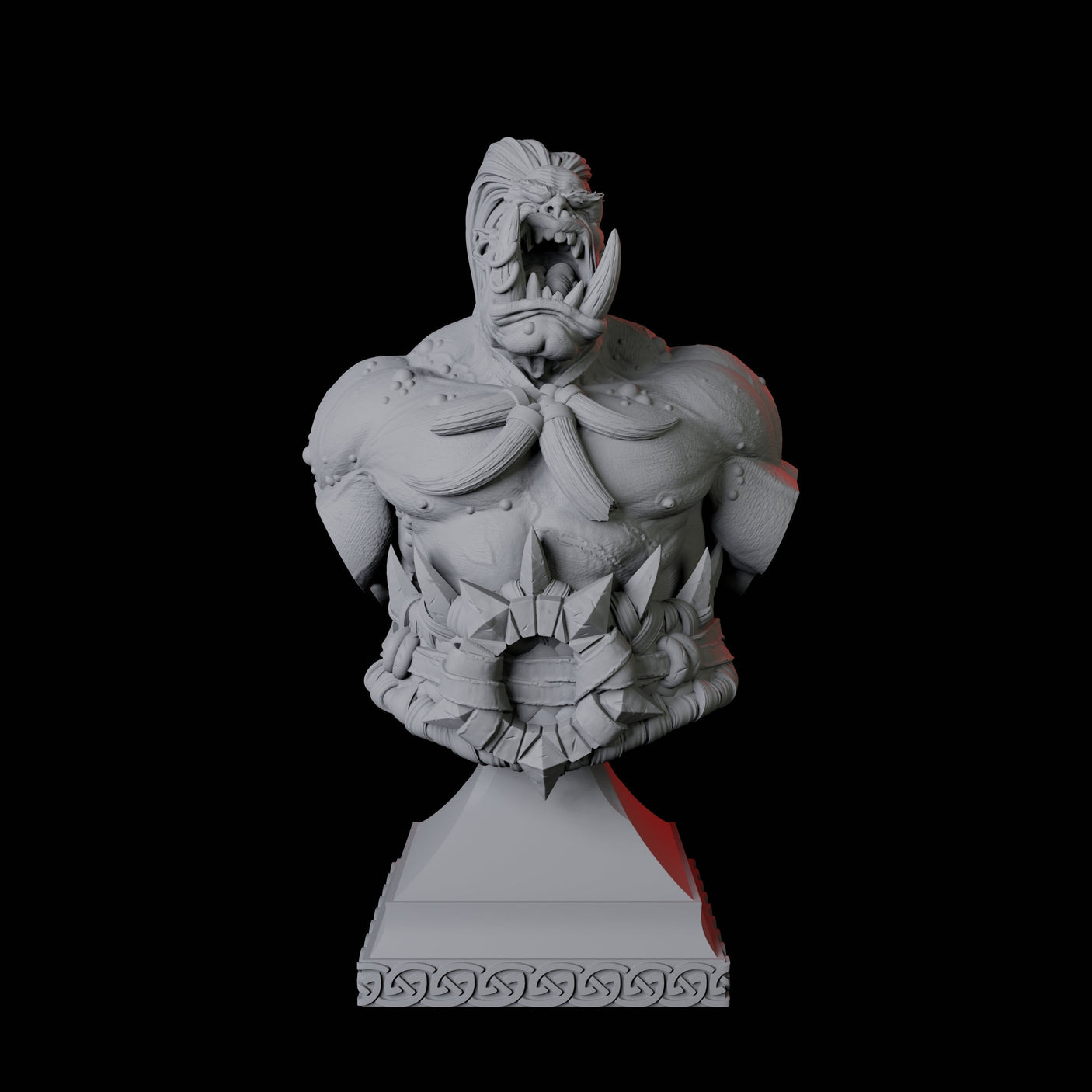 Roaring Orc Bust Miniature for Dungeons and Dragons, Pathfinder or other TTRPGs