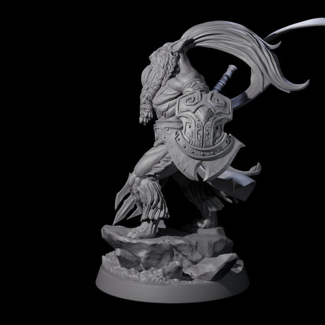 Roaring Scarred Leonin Master Miniature for Dungeons and Dragons, Pathfinder or other TTRPGs