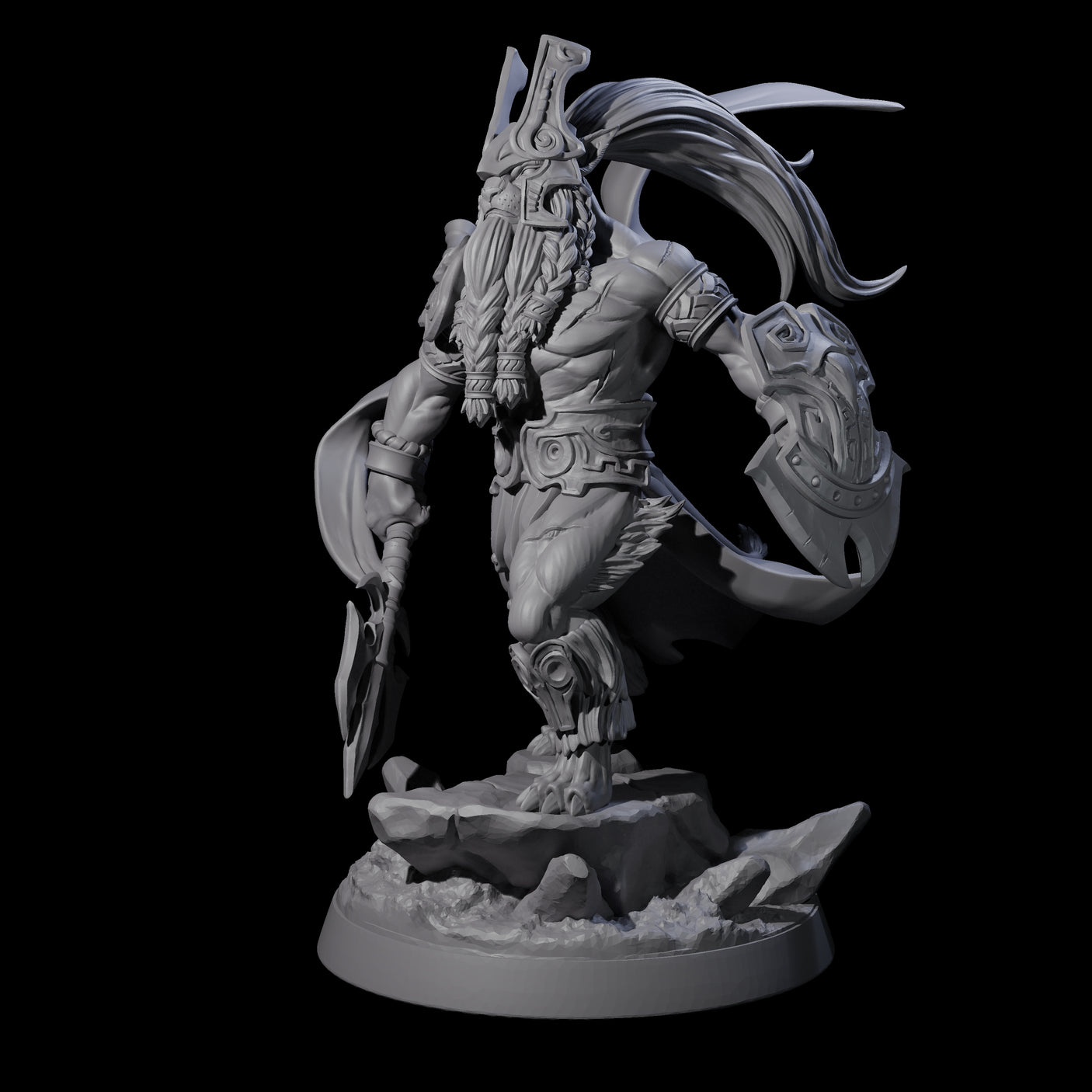 Roaring Scarred Leonin Master Miniature for Dungeons and Dragons, Pathfinder or other TTRPGs