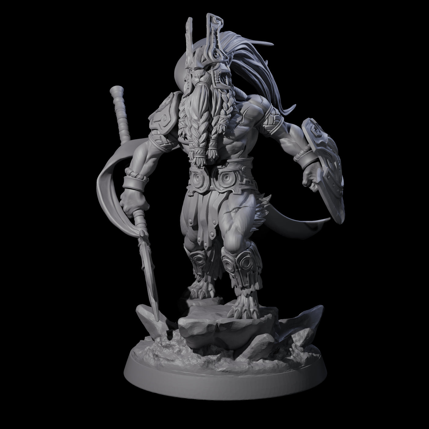 Roaring Scarred Leonin Master Miniature for Dungeons and Dragons, Pathfinder or other TTRPGs