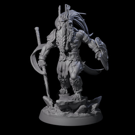 Roaring Scarred Leonin Master Miniature for Dungeons and Dragons, Pathfinder or other TTRPGs