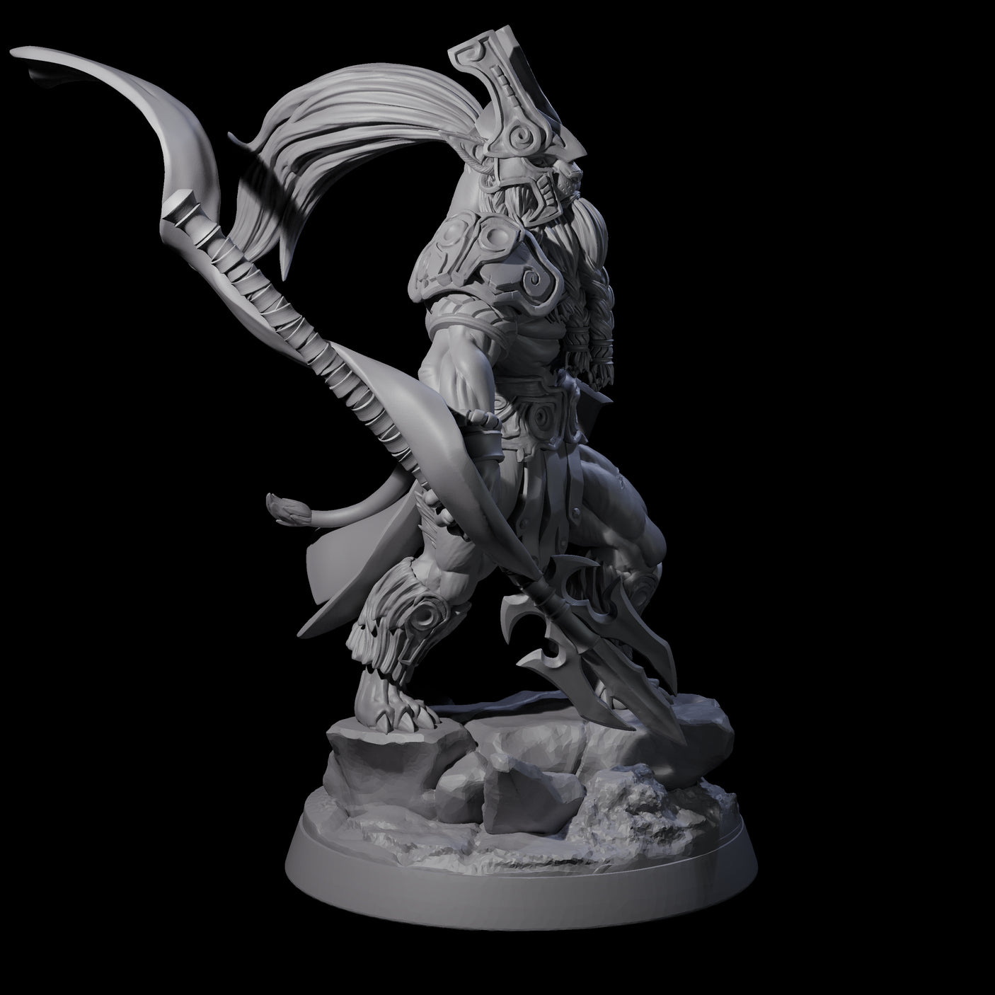 Roaring Scarred Leonin Master Miniature for Dungeons and Dragons, Pathfinder or other TTRPGs