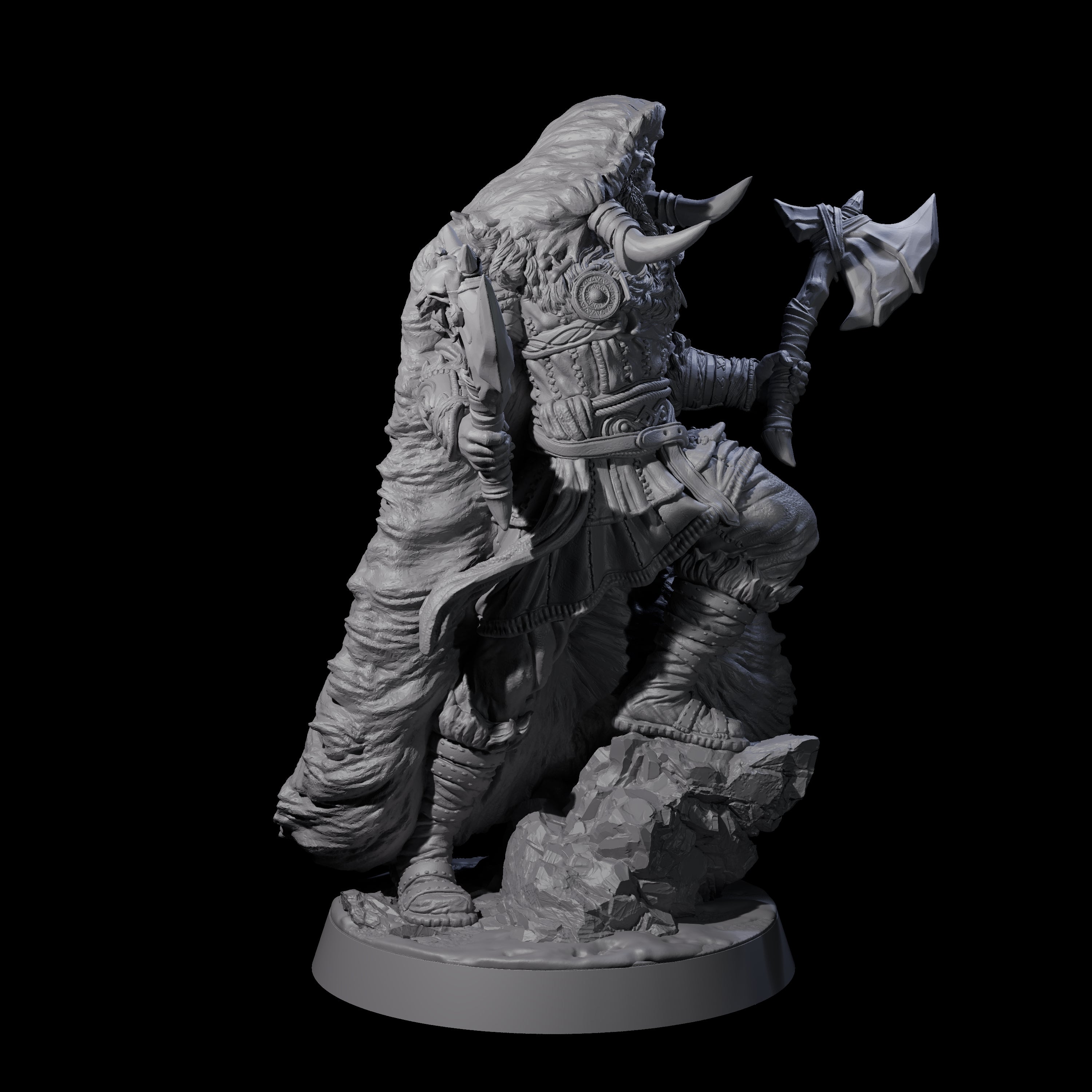 Roaring Woodland Barbarian Champion Miniature for Dungeons and Dragons, Pathfinder or other TTRPGs