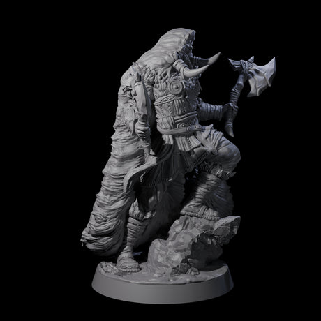 Roaring Woodland Barbarian Champion Miniature for Dungeons and Dragons, Pathfinder or other TTRPGs