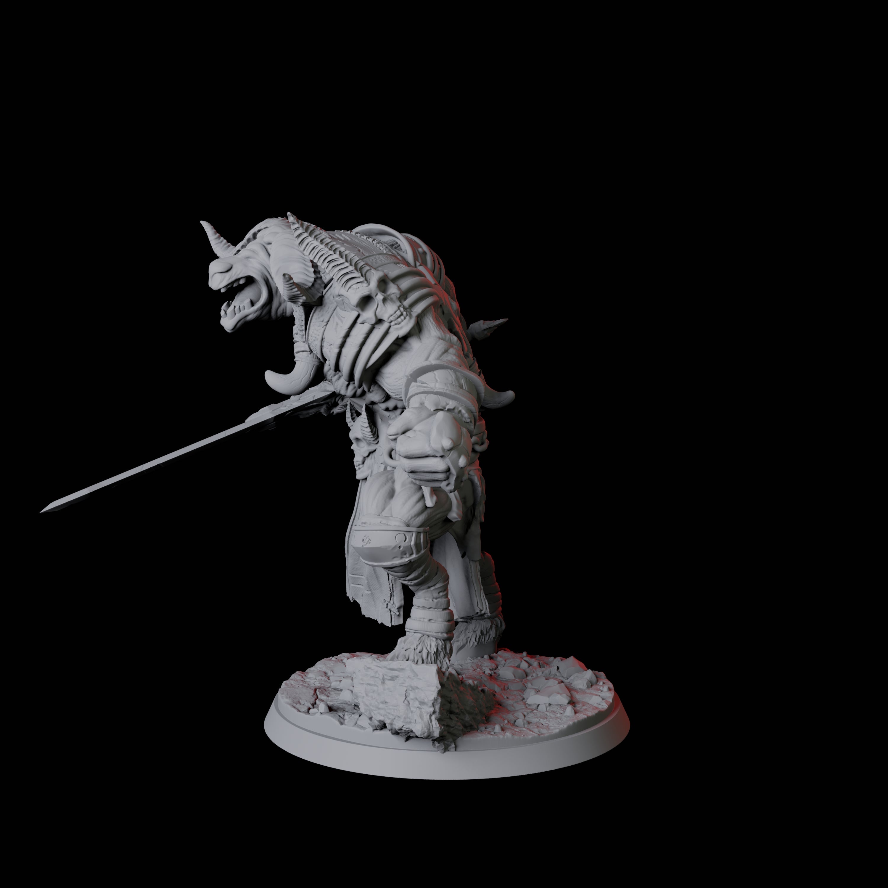 Roaring Yakfolk Fighter Miniature for Dungeons and Dragons, Pathfinder or other TTRPGs