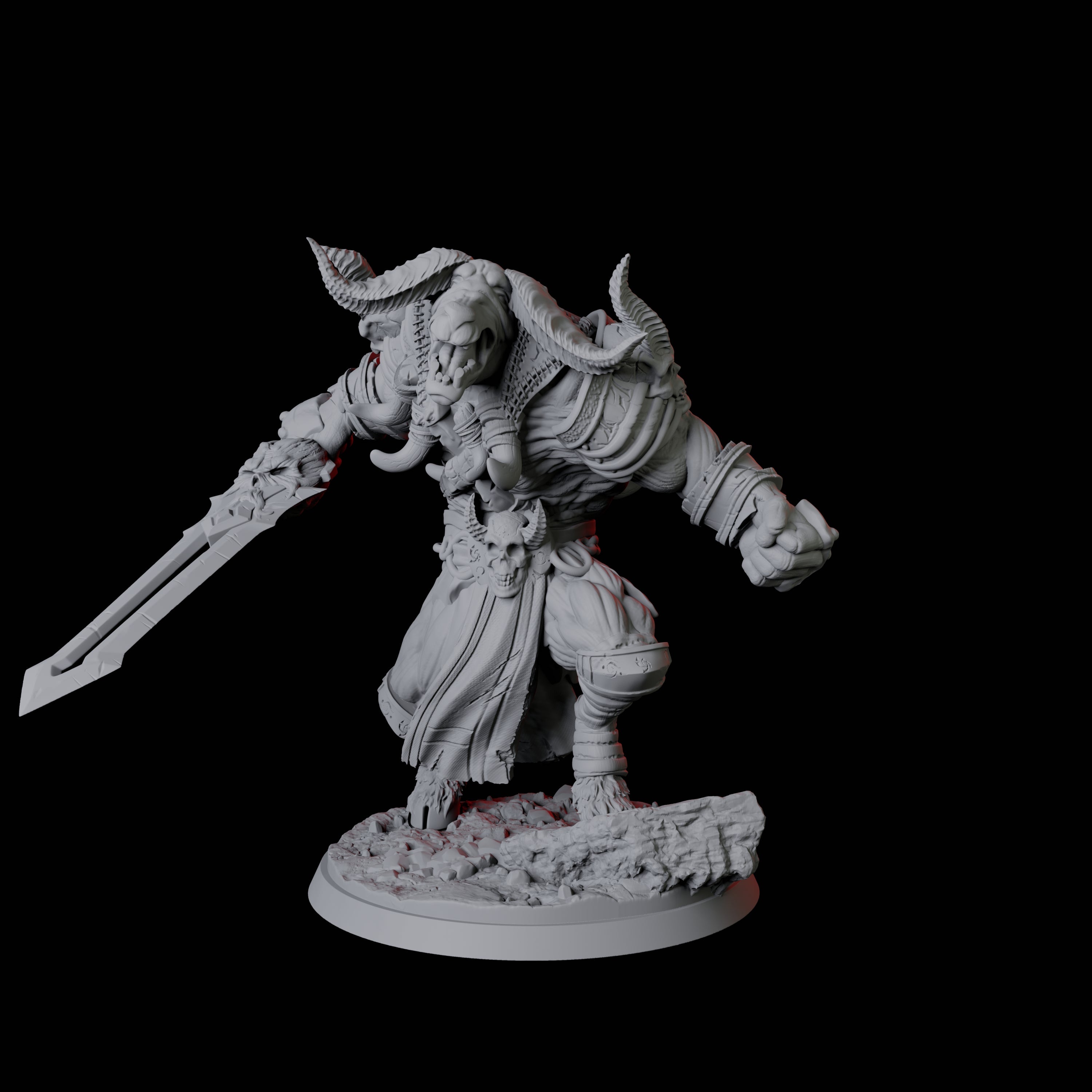 Roaring Yakfolk Fighter Miniature for Dungeons and Dragons, Pathfinder or other TTRPGs
