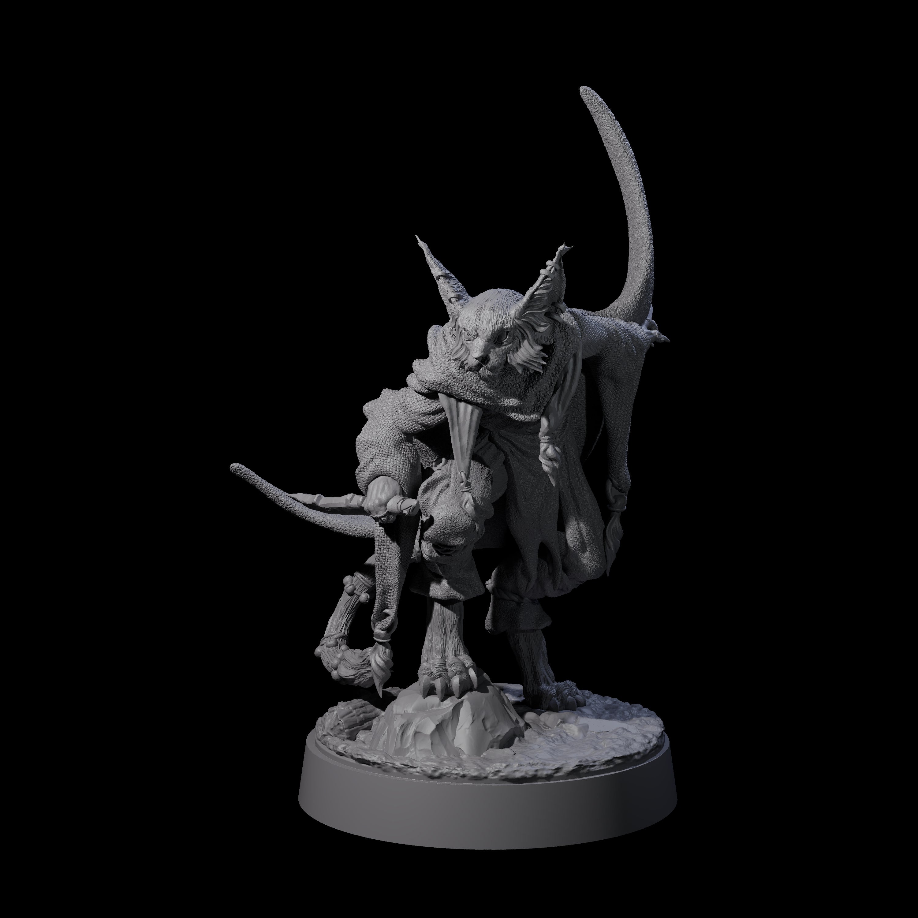 Robed Tabaxi Rogue B Miniature for Dungeons and Dragons, Pathfinder or other TTRPGs