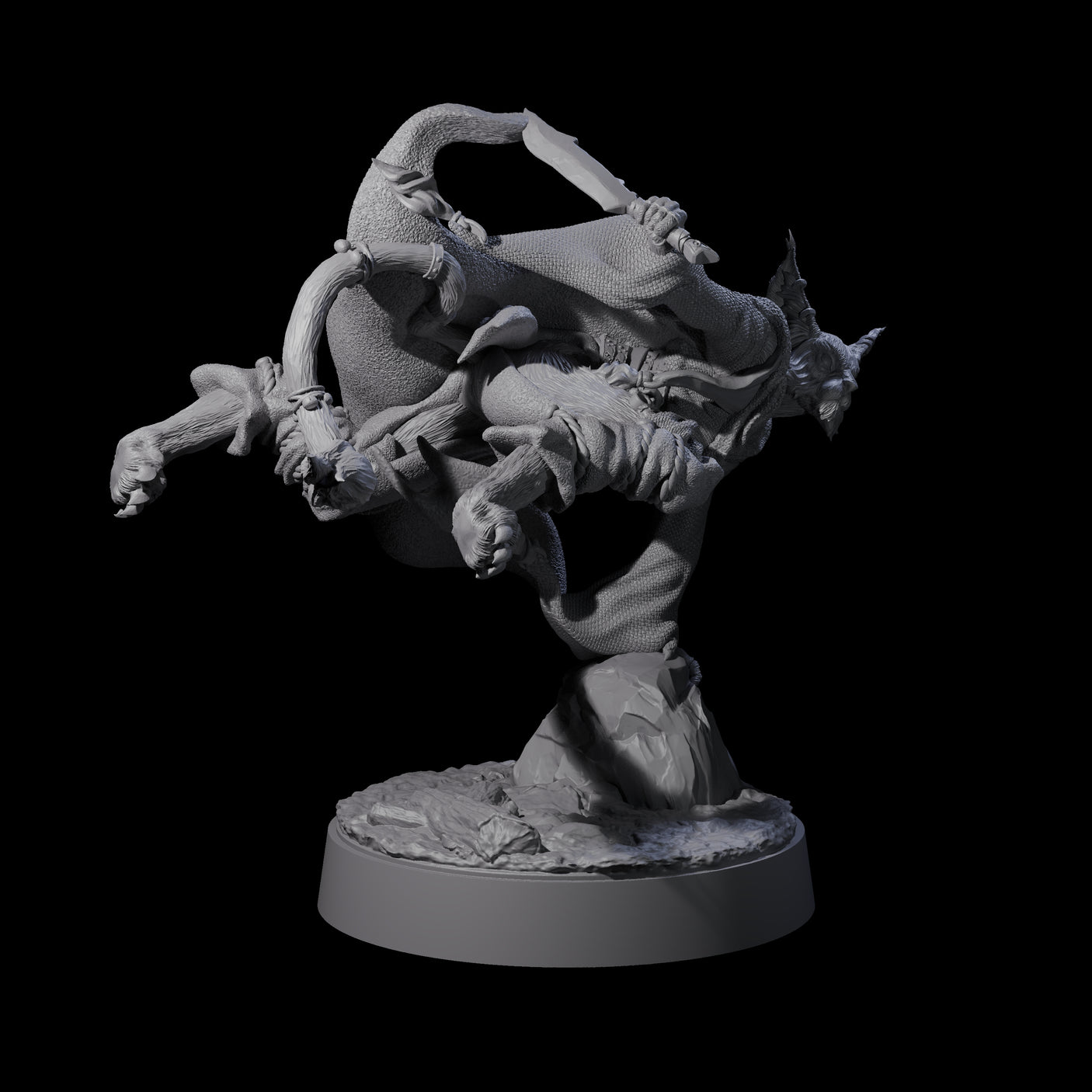 Robed Tabaxi Rogue C Miniature for Dungeons and Dragons, Pathfinder or other TTRPGs