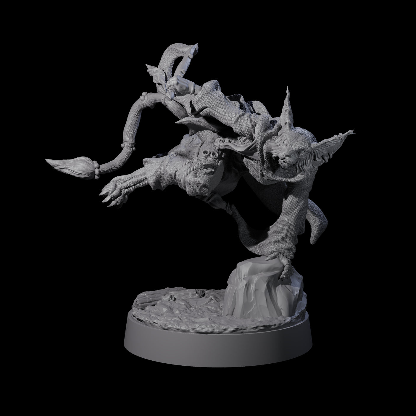 Robed Tabaxi Rogue C Miniature for Dungeons and Dragons, Pathfinder or other TTRPGs