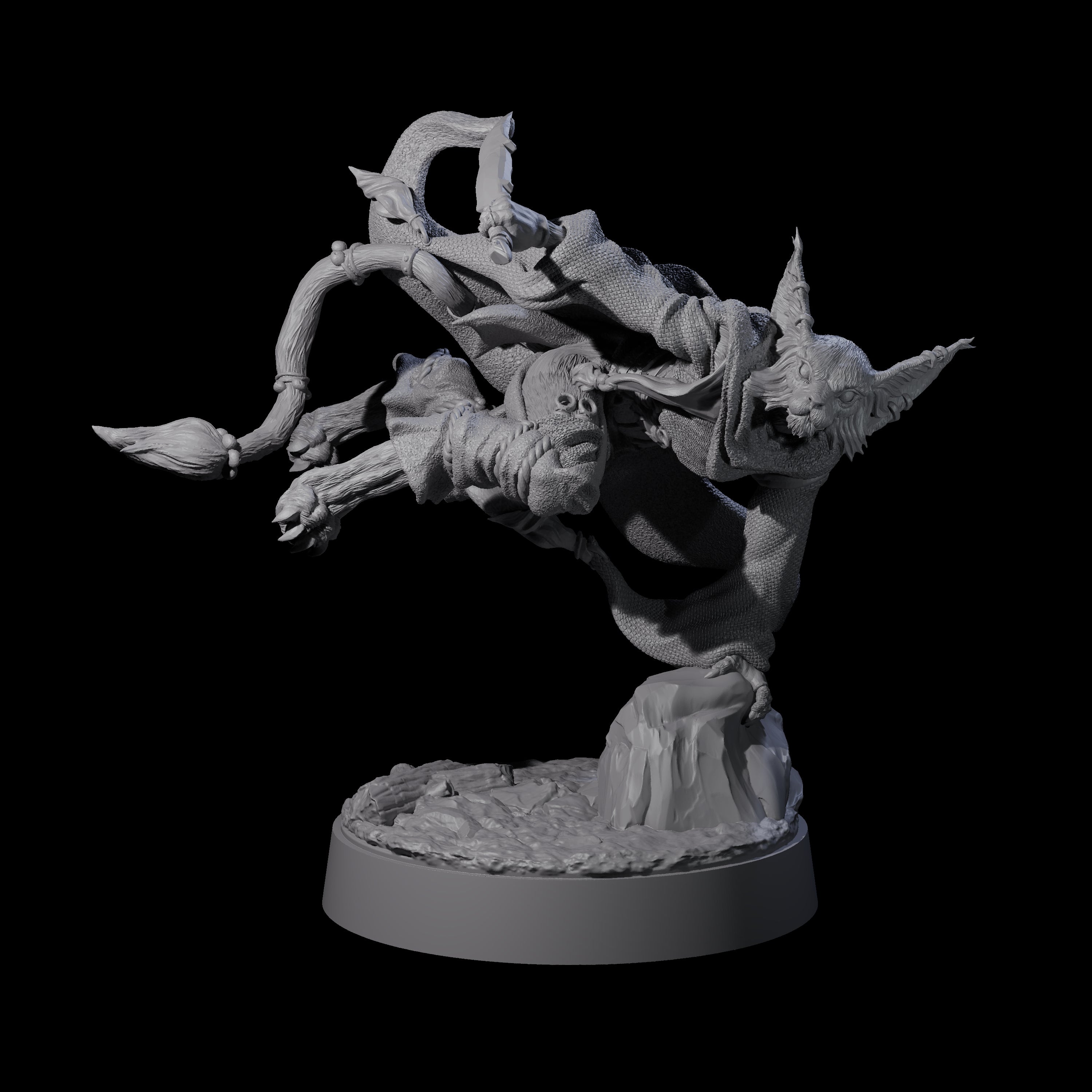 Robed Tabaxi Rogue C Miniature for Dungeons and Dragons, Pathfinder or other TTRPGs