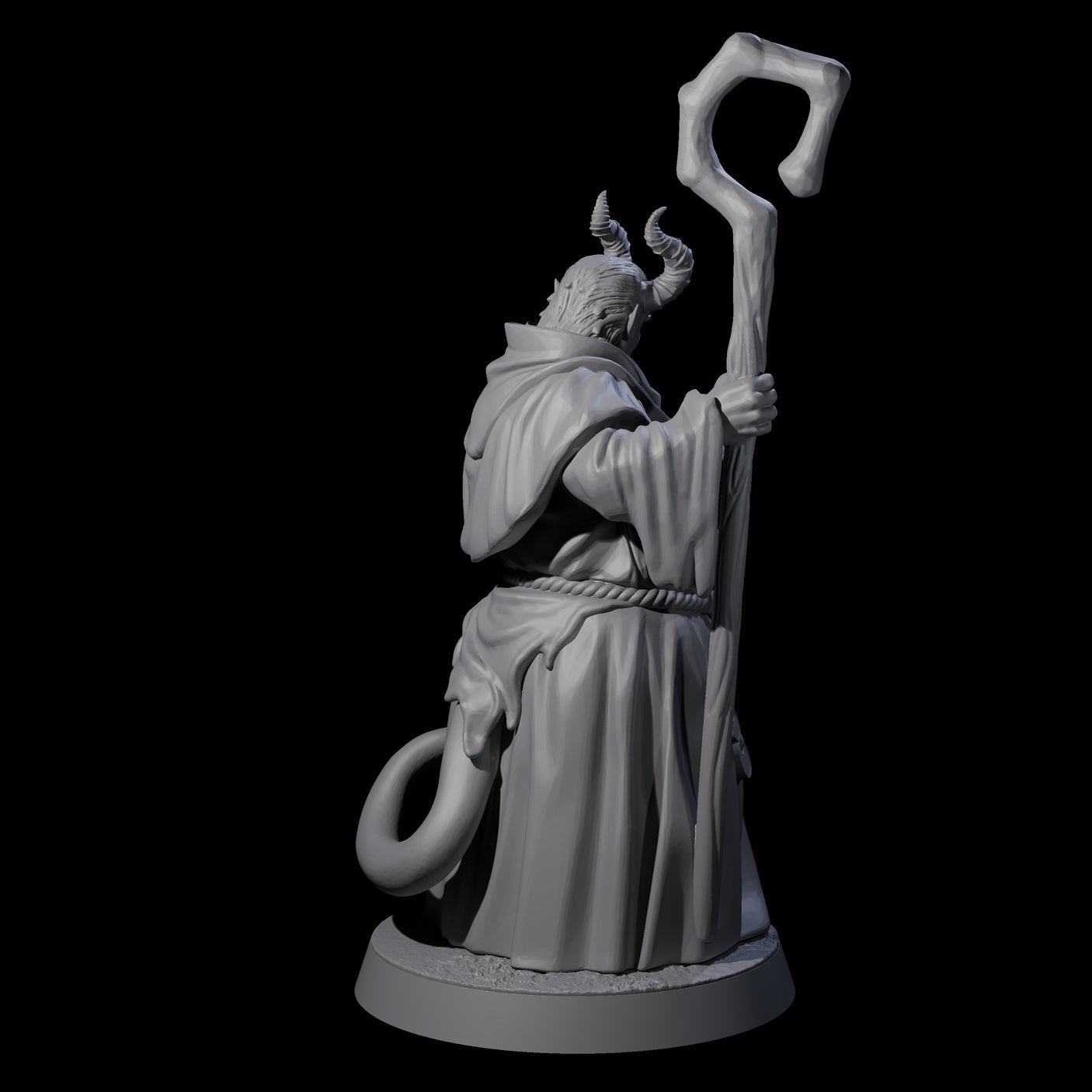 Robed Tiefling Monk A Miniature for Dungeons and Dragons, Pathfinder or other TTRPGs