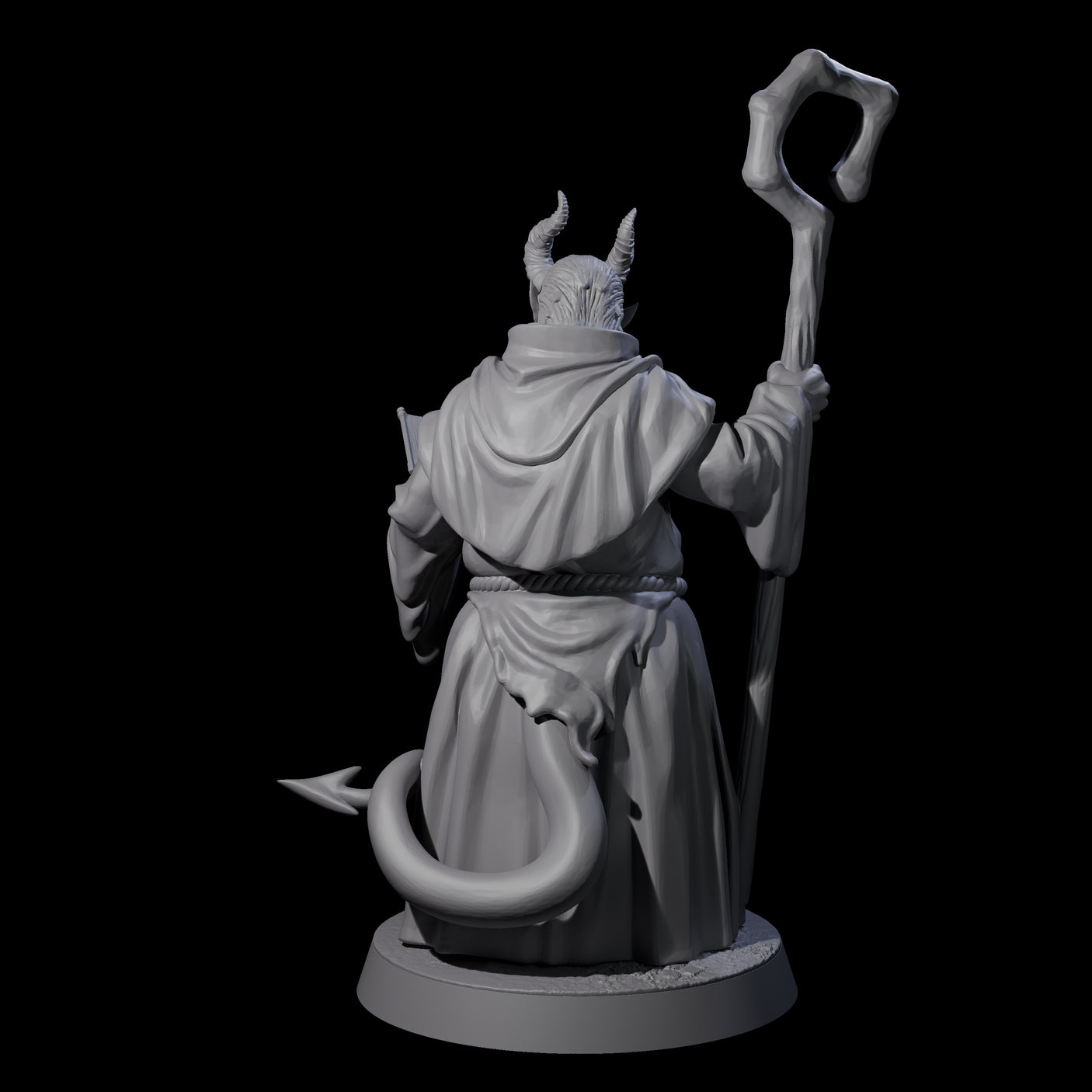 Robed Tiefling Monk A Miniature for Dungeons and Dragons, Pathfinder or other TTRPGs
