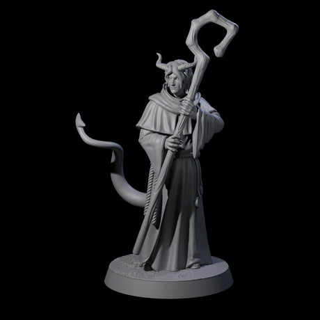 Robed Tiefling Monk B Miniature for Dungeons and Dragons, Pathfinder or other TTRPGs