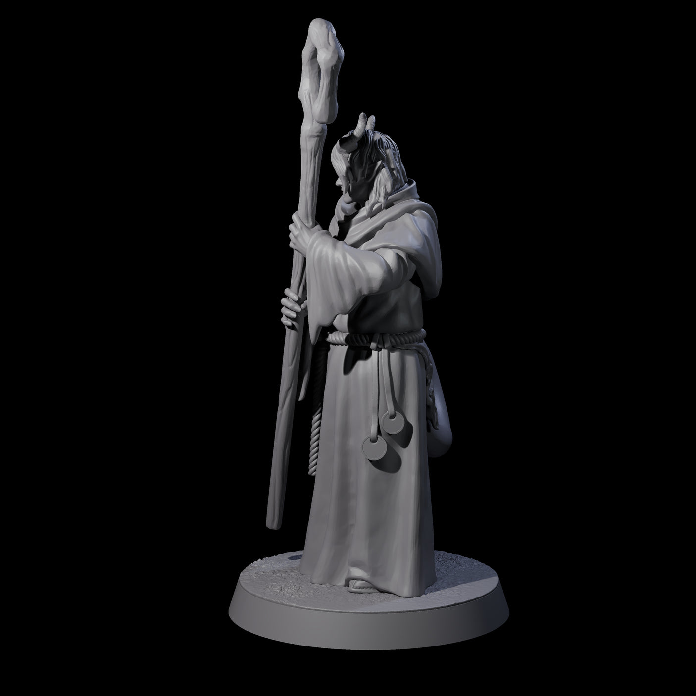 Robed Tiefling Monk B Miniature for Dungeons and Dragons, Pathfinder or other TTRPGs