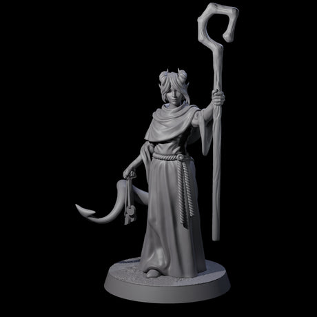Robed Tiefling Monk C Miniature for Dungeons and Dragons, Pathfinder or other TTRPGs