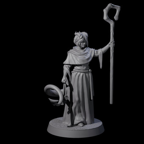 Robed Tiefling Monk C Miniature for Dungeons and Dragons, Pathfinder or other TTRPGs