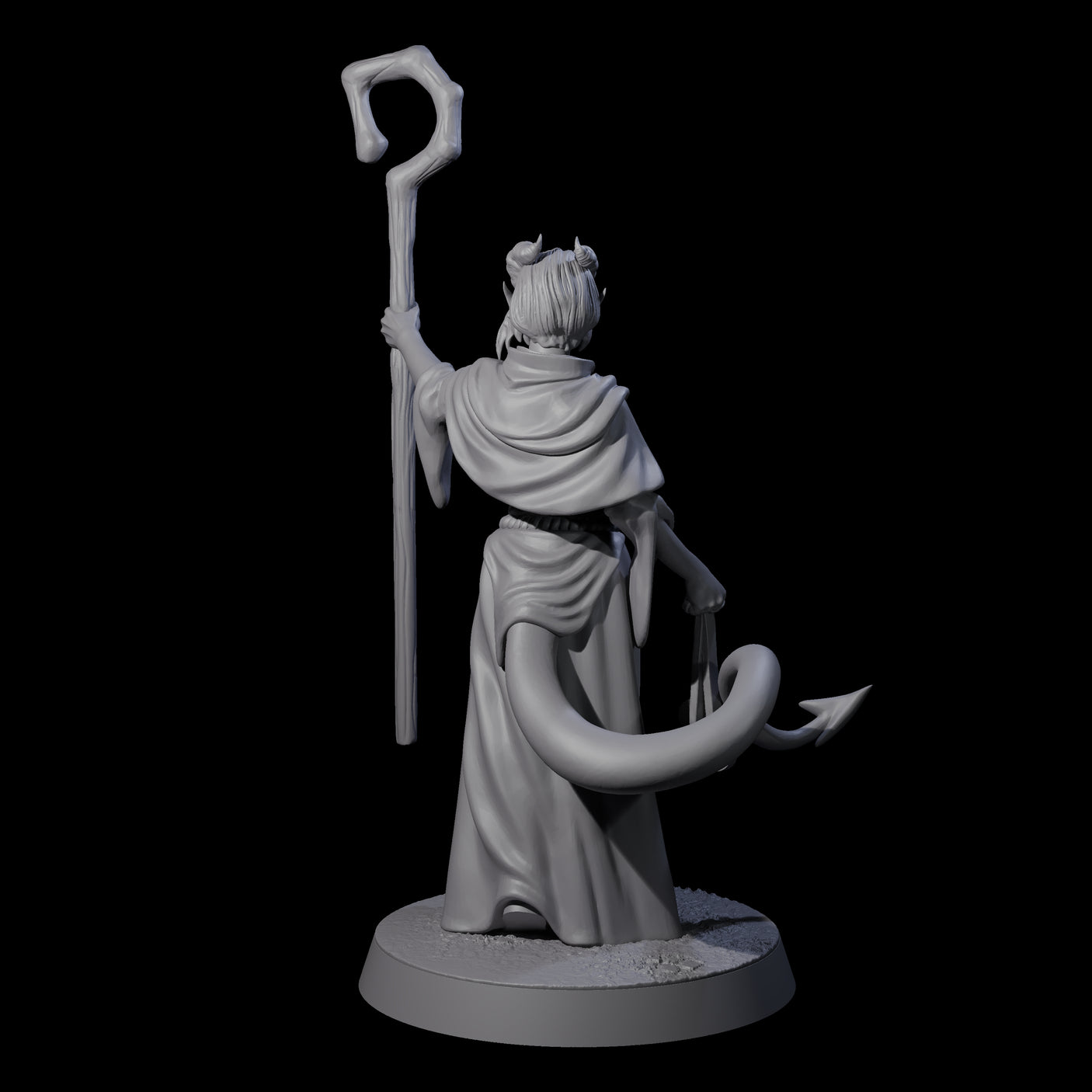 Robed Tiefling Monk C Miniature for Dungeons and Dragons, Pathfinder or other TTRPGs