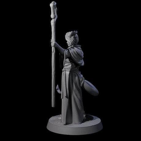 Robed Tiefling Monk C Miniature for Dungeons and Dragons, Pathfinder or other TTRPGs