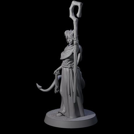 Robed Tiefling Monk C Miniature for Dungeons and Dragons, Pathfinder or other TTRPGs