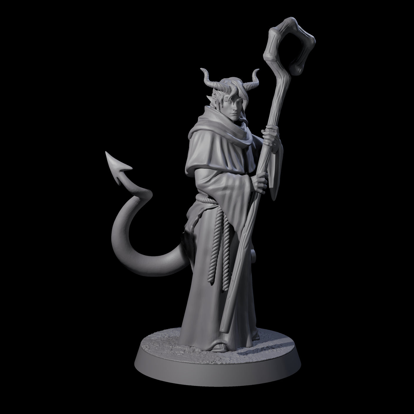 Robed Tiefling Monks Miniature for Dungeons and Dragons, Pathfinder or other TTRPGs
