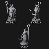 Robed Tiefling Monks Miniature for Dungeons and Dragons, Pathfinder or other TTRPGs